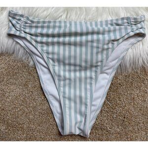 Hollister Swim Bikini Bottom Women's Size Small White Blue Striped